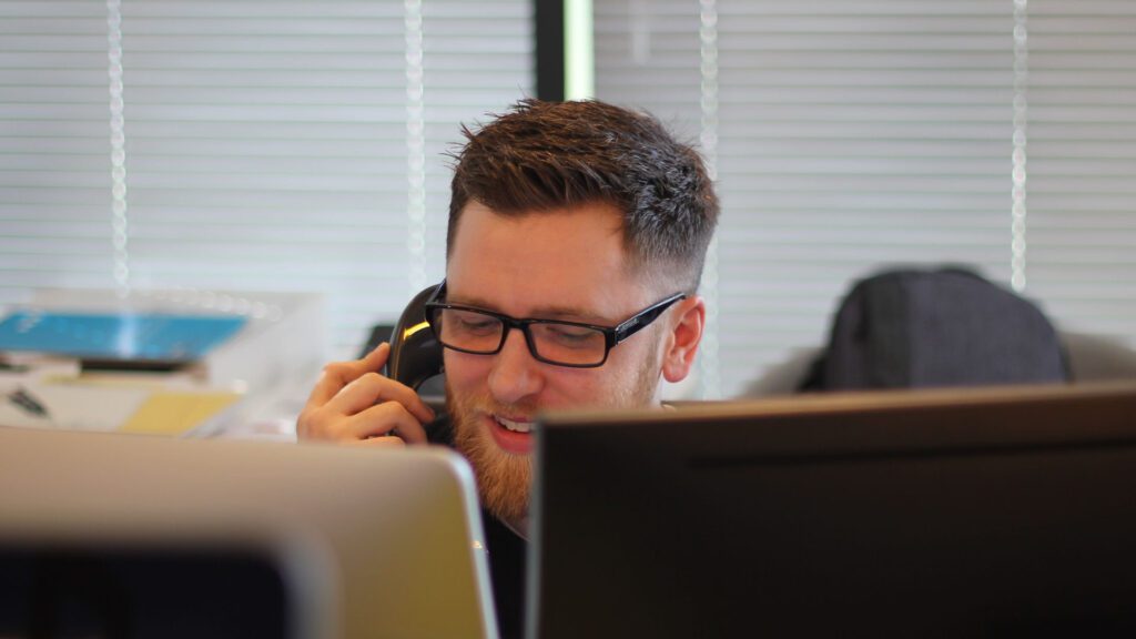 modern earth - stock photo of a tech on a call, sorry.